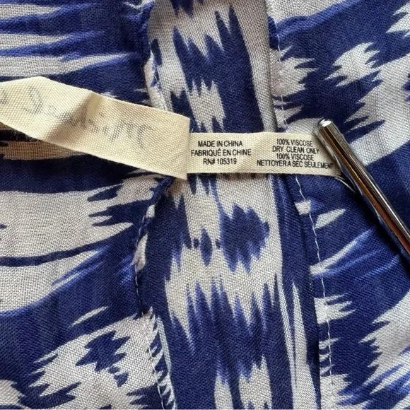 Michael Stars Blue & White Ikat Kimono / Wrap / Scarf – 100% Viscose - Picture 10 of 11